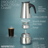 Mixpresso 6 Cup Greca Stovetop Espresso Pot 300ml/10oz, Moka Pot with Coffee Percolator Design, Stainless Steel Stove Top Coffee Maker for Camping...