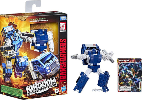 Transformers Toys Generations War for Cybertron: Kingdom Deluxe WFC-K32 Autobot Pipes Action Figure - Kids Ages 8 and Up, 5.5-inch...