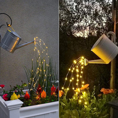 1 Pack 8 Modes Solar Waterfall Lights, Solar Fairy Lights Outdoor Waterproof, 10 Strand 200 LED Watering Can Led String Lights(No Watering Can) fo...