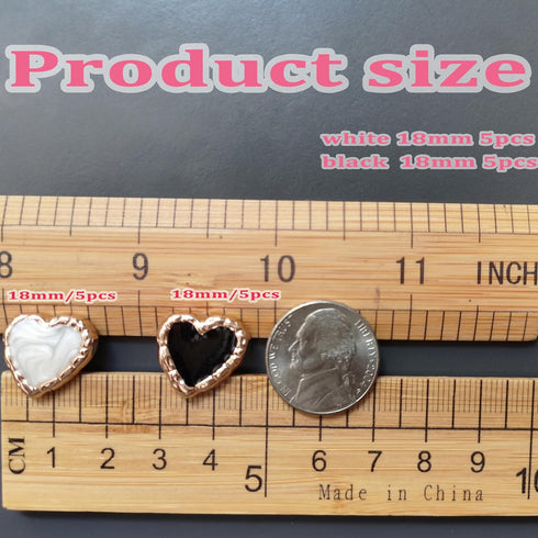 10pieces 18mm/0.71inch Light Luxury Metal Hand Sewn Foot Button Shirt Button Sweater Cardigan Knit Button Multiple Styles Available (Heart-Shaped)...