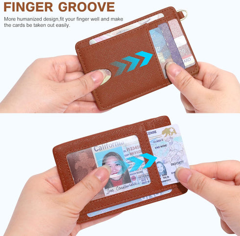 FEITH&FELLY Slim Minimalist Front Pocket Wallet RFID Blocking Credit Card Holder for Men & Women...