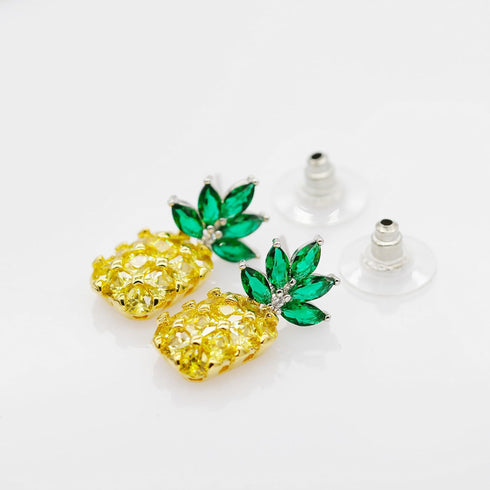 Uloveido Cute Pineapple Jewelry Set CZ Stone Fruit Necklace and Earrings PT001...