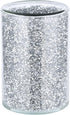 Crushed Diamond Glass Kitchen Utensil Holder Round for Countertop Flatware Utensil Organizer Home Decor Sparkly Gift (Silver)...