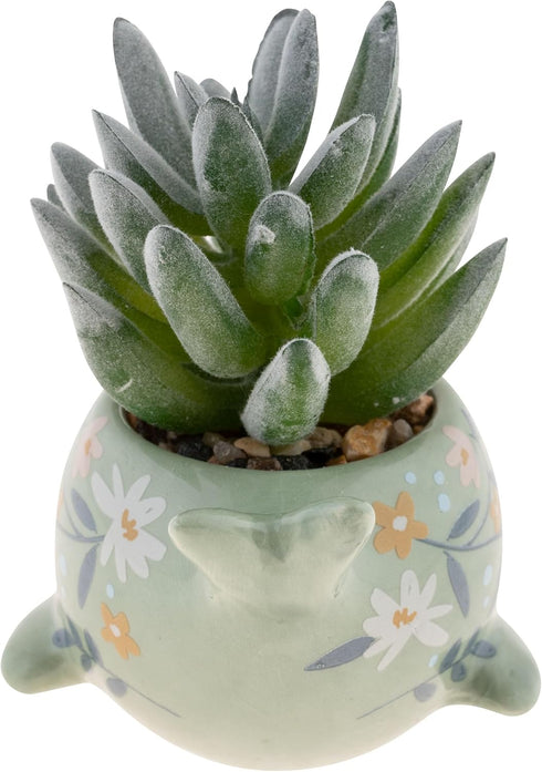 Karma, Shaped Succulent Pot, Artificial Succulents in Ceramic Pot, Faux Mini Succulent Plant, Desk Decor, Office Plants, Succulent Décor Faux Succ...