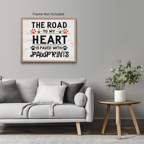 Posterizer 1 pcs-Dog, Cat or Pet Lovers Pawprint Art-Art for Animal Lovers- Gift for Men Women Teens-Gift for Couples boyfriend girlfriend Husband...