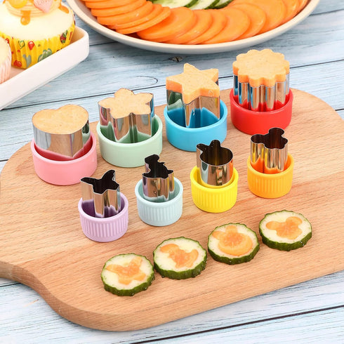 Elfkitwang Sandwich Cookie Cutters Set, Dinosaur,Heart,Star,Mouse,Sandwich Knife Cookie Knife Vegetable Cutter Food Grade Cookie Mould.(12Pcs)...