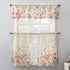 No. 918 Rosalind Watercolor Floral Semi-Sheer Rod Pocket Kitchen Curtain Valance and Tiers Set, 54" x 24", Poppy Red...