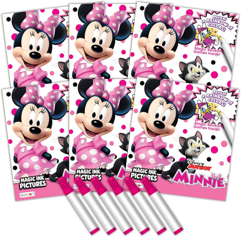 Bendon Minnie Mouse Imagine Ink Coloring Book 6-Pack Party Supplies 30222-TG, Multicolor...