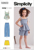 Simplicity Easy Children's Summer Top, Pants and Shorts Sewing Pattern Packet, Design Code S9800, Sizes 3-4-5-6-7-8, Multicolor...