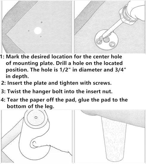 WEICHUAN White Round Solid Wood Replacement Sofa Couch Chair Ottoman Loveseat Coffee Table Cabinet Furniture Wood Legs(8" Set of 4)...