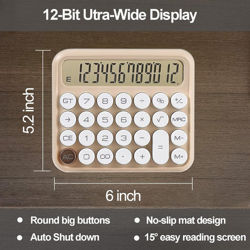 Calculators, Benkaim Desk Calculator,Basic Standard Calculator,12 Digit Large LCD Display Big Button Calculator for School, Home & Business Use(Be...