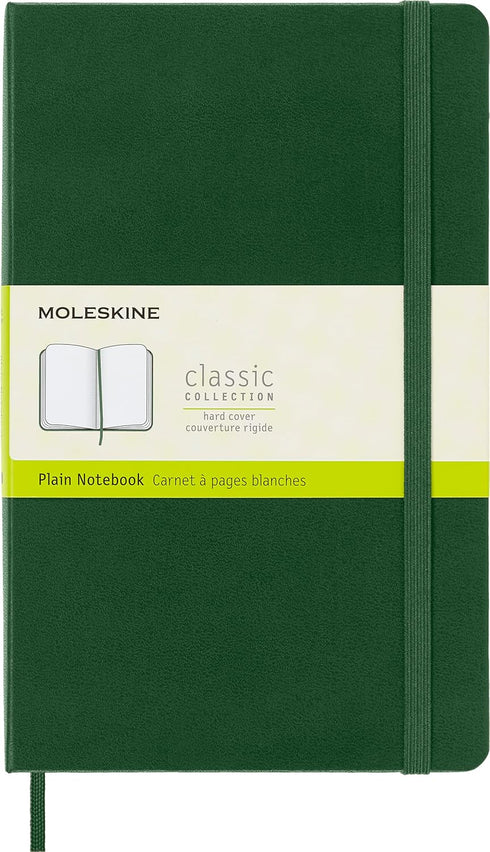 Moleskine Classic Notebook, Hard Cover, Large (5" x 8.25") Plain/Blank, Myrtle Green, 240 Pages...