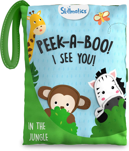 Skillmatics Peek-A-Boo Jungle Book - Soft Cloth Book for Baby, Infant & Toddler Toys, Crinkle Pages for Sensory Play, Gifts for Ages 6 Months and ...
