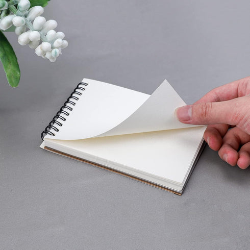 AB Max Sketchbook A6 - Wirebound Notebook Manuscript Shorthand Pad with Kraft Cover Cartridge Paper for Art Drawing Diary Letter Memo Writing...