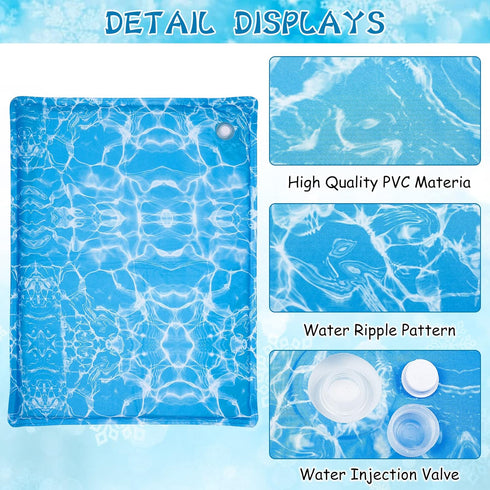 Dog Cooling Mat Water Injection Pet Cooling Pads Dogs & Cats Pet Cooling Blanket for Outdoor Car Seats Beds (Small(18IN* 20IN), Ocean Blue)...