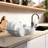 SIMPLE HOUSEWARE Large Over Sink Counter Top Stainless Steel Dish Drainer Drying Rack with Utensil Holder, Chrome...