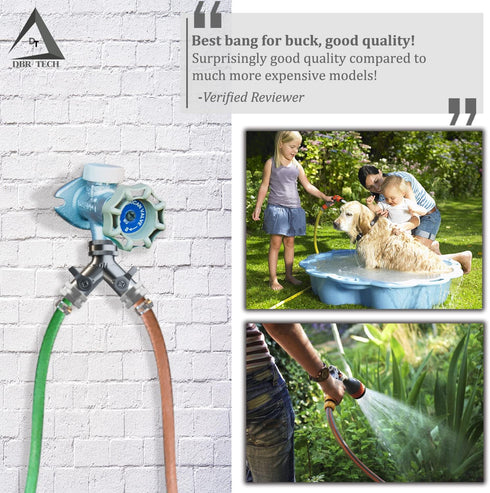 Heavy Duty 2 Way Hose Splitter (Nickel Plated Brass for Superior Durability), Wye Garden Hoses Connector for Water Spigot Faucet Bib Tap, Double S...
