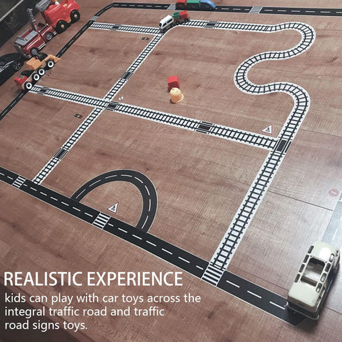 BOROLA Road Railway Tape for Toy Cars Track Trains, Perfect to Keep Your Kids Away from Screens, Kids Gifts (2 Rolls of Road)...