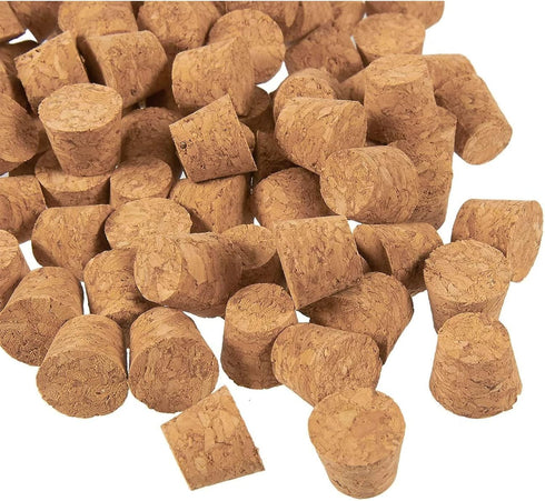 Size #4 Tapered Cork Plugs for Small Bottles and Test Tubes (0.6 x 0.47 x 0.5 in, 100 Pack)...
