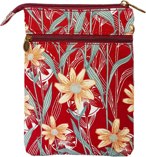Canvas Cute Crossbody Handbags Cell Phone Purse Wallet Leaves Pattern Small Change Pouch Bags for Women Girls...