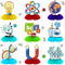 Fainne 9 Pieces Science Party Decorations Science Theme Honeycomb Centerpieces 3D Table Decorations Table Toppers for Science Party Chemistry Part...