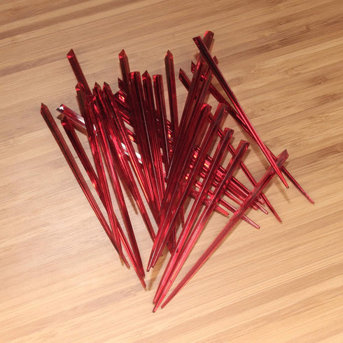 BambooMN - Triangular Prism Plastic Fruit Appetizer Cocktail Pick 3.5" (9cm) - Red - 1,000 Pieces...