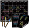 Magnetic Chalkboard Monthly Calendar with neon Bright Liquid Chalk Markers – Black Refrigerator Monthly Planning Board w/Bonus - Grocery List and ...
