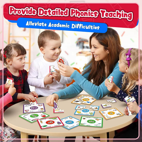 Phonics Puzzle Games, Spelling Games, Phonics Flash Cards, Sight Word Flash Cards for Toddlers, Learning Educational Toys, Kids Preschool Learning...