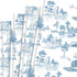 Bolsome 12Pcs French Style Wrapping Paper Blue White Vintage Village Printed Gift Wrap Paper Rustic French Toile Gift Wrap Paper for Wedding Brida...
