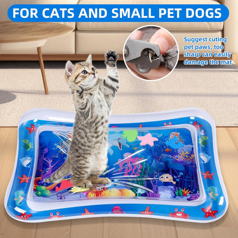 Cat Water Mat, CosBelle Water Mat for Cats, Water Cat Mat, Cat Water Play Mat for Indoor Cats, Interactive Cat Play Mat for Self Play Upgraded- Th...