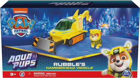 Paw Patrol Aqua Pups Rubble Transforming Hammerhead Shark Vehicle with Collectible Action Figure, Kids Toys for Ages 3 and up...