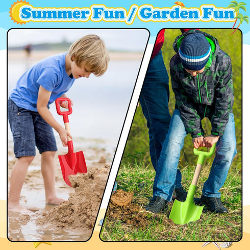 Jumbo Beach Sand Toys 16 Inch Shovels for Kids Adults, Large Spade Scoop Gardening Tools, Sandbox Kit Wood ABS Spade for Garden Outdoor Snow Backy...