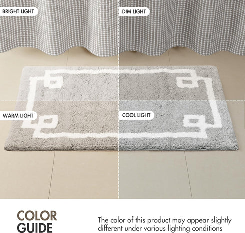 Madison Park Evan 100% Cotton Bathroom Rug Non Slip Backing-Luxrurious Tufted Plush Bath Mat Absorbent, Quick Dry, Spa Design Shower Room Décor, 2...