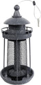 Twinkle Star Wild Bird Feeder Hanging for Garden Yard Outside Decoration, Panorama Gazebo Birdfeeder, Lighthouse Shaped, Grey...