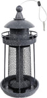 Twinkle Star Wild Bird Feeder Hanging for Garden Yard Outside Decoration, Panorama Gazebo Birdfeeder, Lighthouse Shaped, Grey...