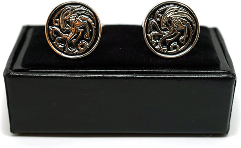 Teri's Boutique Game of Thrones Targaryen Dragon Round Classic Men Fashion Cuff Links with Gift Box...