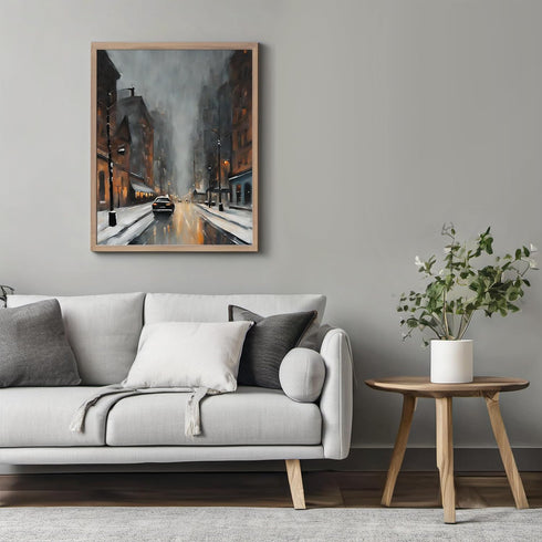 Posterizer 1 pcs-beautiful city in winter-in oil painting style -3-Landscape & Nature Art-GIft for Men Women Teens-Dining Room Decor- unframed wal...