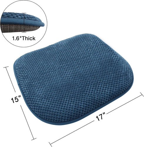 Blue Foam Seat Cushions Kitchen Chairs Pads for Dining Chairs Non Slip Office Seat Cushions Washable U Shaped Soft Thick Large Metal Wooden Chair ...