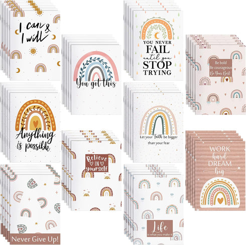 50 Pcs Inspirational Notepads Rainbow Mini Motivational Notebooks Small Pocket Journal for Student Office School Supplies Employee Appreciation Gi...
