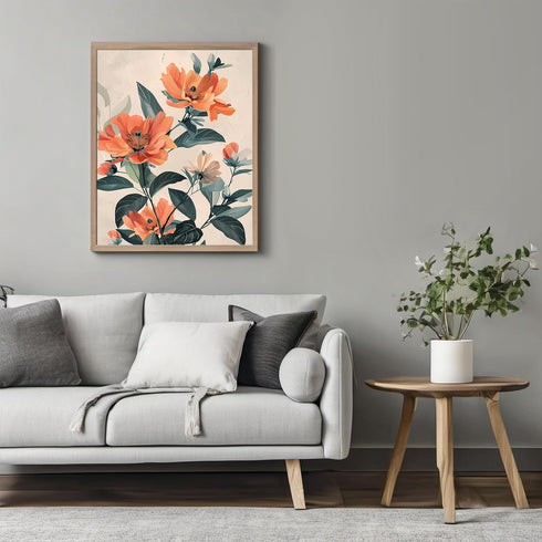 Posterizer 1 pcs-dainty natural wild orange flowers-Floral & Botanical Art-Abstract & Modern Art-Decor for Home & Office- UNFRAMED Wall Art...
