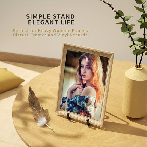 3 Pack 6 Inch Plate Stands for Display - Metal Square Wire Plate Holder Display Stand + Picture Frame Stand Holder Easel for Decorative Plate, Boo...