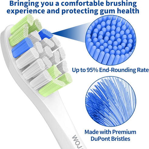 Replacement Toothbrush Brush Heads Compatible with Philips Sonicare Electric Toothbrushes, for Snap-On System, Pack of 10, White...