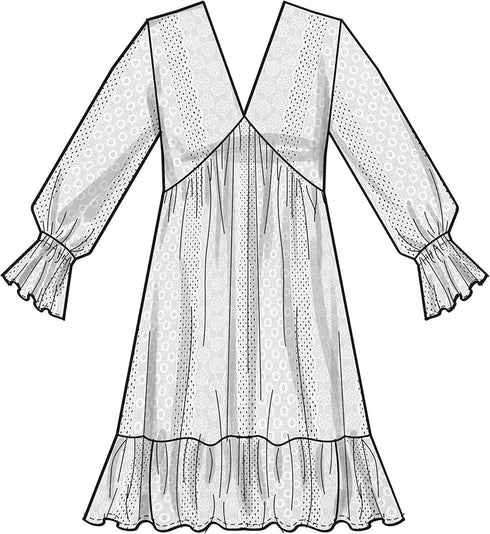 Simplicity Misses' V-Neck Empire Dress Sewing Pattern Kit, Code S9702, Sizes 18-20-22-24-26, Multicolor...