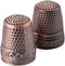 Mtsooning 2PCS Metal Thimble Sewing, Antique Fingertip Sewing Protector,Red Bronze Finger Shield Ring for Pin Needles Shield Quilting Craft Access...