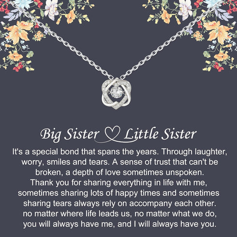 Sisters Gifts, Sterling Silver Interlocking Two Hearts Necklace Gifts for Sisters from Sisters, Big Sister Gifts, Sister Birthday Gift Ideas, Sist...