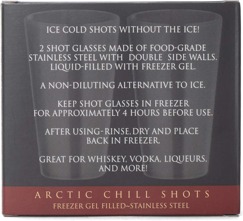 Cork Pops Arctic Chill Copper-Tone 2 Ounce Freezer Gel Shot Glass Set of 2...