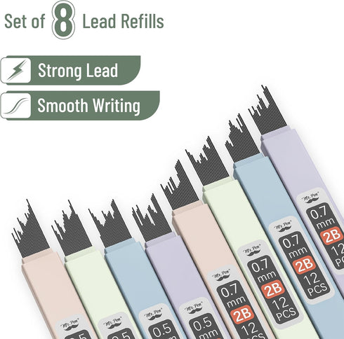 Mr. Pen- Pastel Mechanical Pencil Set, 4 Pack, 2 Sizes, 0.5 & 0.7mm, Fast Click Aesthetic Mechanical Pencils Set, Pastel Mechanical Pencils, Cute ...