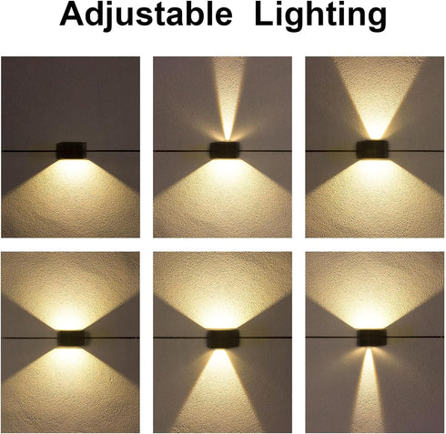 Solar Wall Lights Outdoor Up Down 3000K LED Lighting Waterproof with Adjustable Beam, Solar Wall Sconce Dusk to Dawn Lighting for Deck, Fence, Hou...
