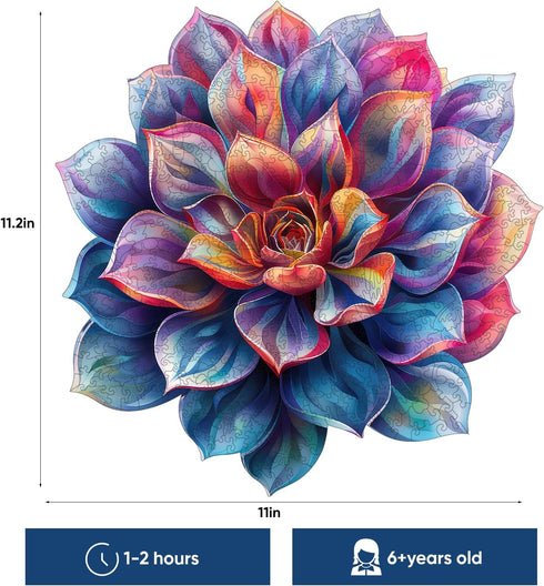 Wooden Puzzle for Adults, Gem Flower Wooden Jigsaw Puzzles(11.2 * 15.9in-200pcs), Beautiful Wooden Puzzle with Box Birthday Gifts for Adults and K...