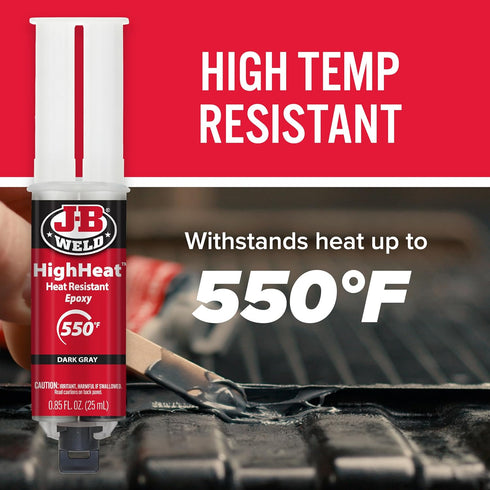 J-B Weld High Heat Epoxy Syringe, Dark Grey...